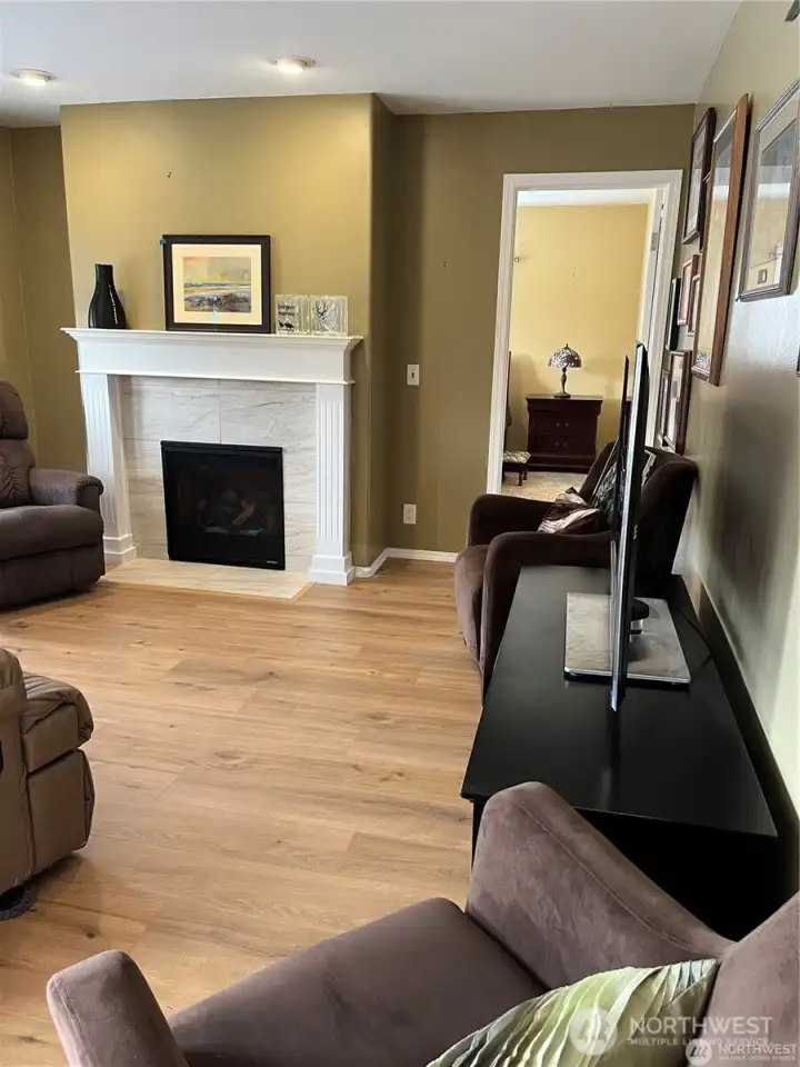 Living room with fireplace