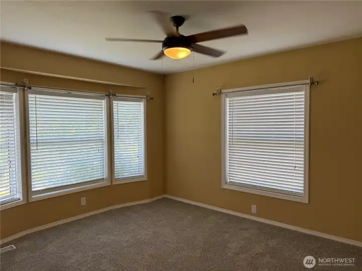 Primary bedroom easily fits queen or king