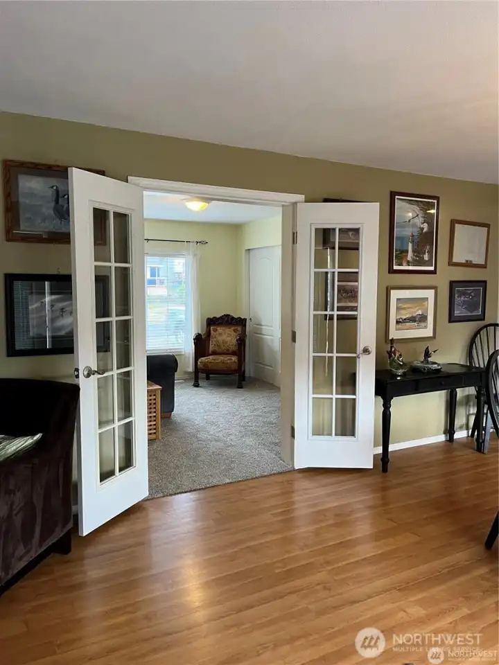 french doors to den