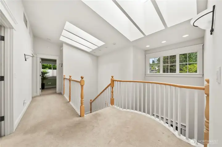 Upstairs features 4 bedrooms and a bonus room. Look at the beautiful natural light!