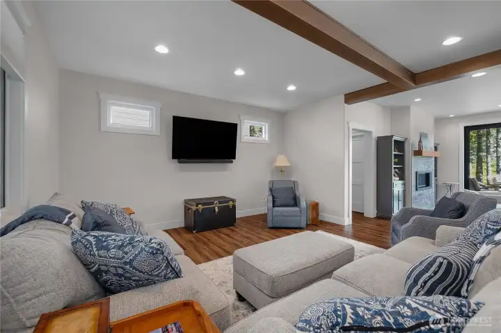Great room, living room, and diving room, open concept yet feels separate.