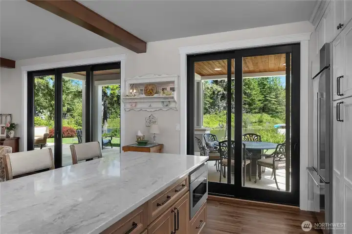 One of three patio door sections.