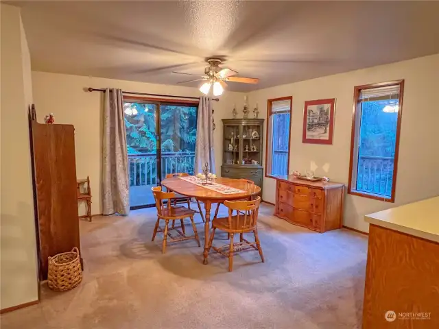 Classic Dining Room with deck access.