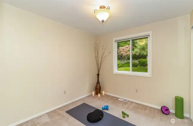 Bedroom currently being used for yoga