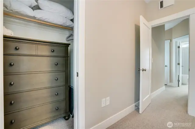 The primary closet is spacious too!