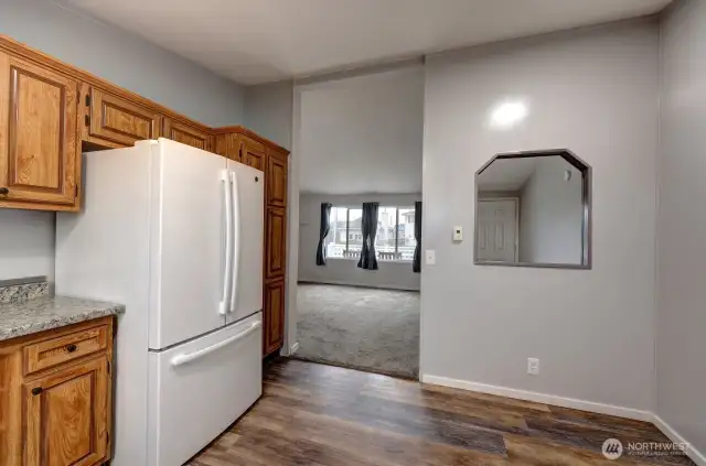 Kitchen looking into the living room