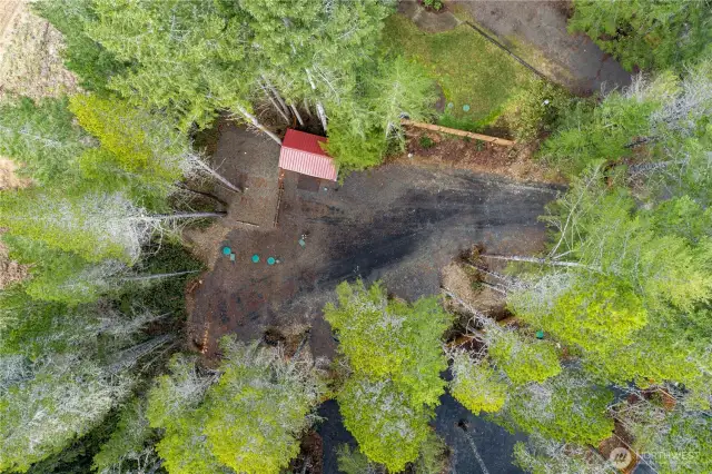 This aerial view captures the expansive layout of the lot. This lot truly is a must see.
