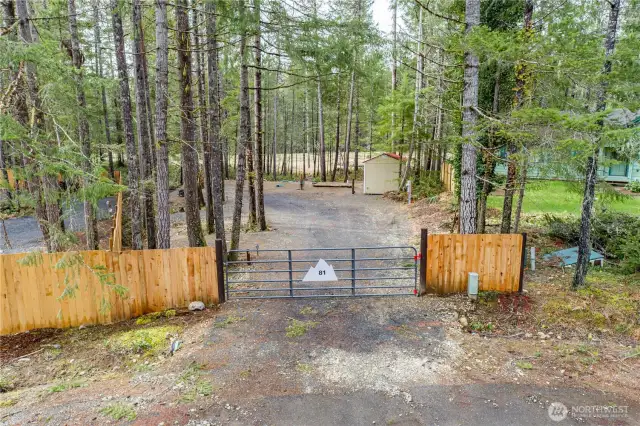 Gate access to the property, but wide enough for easy use