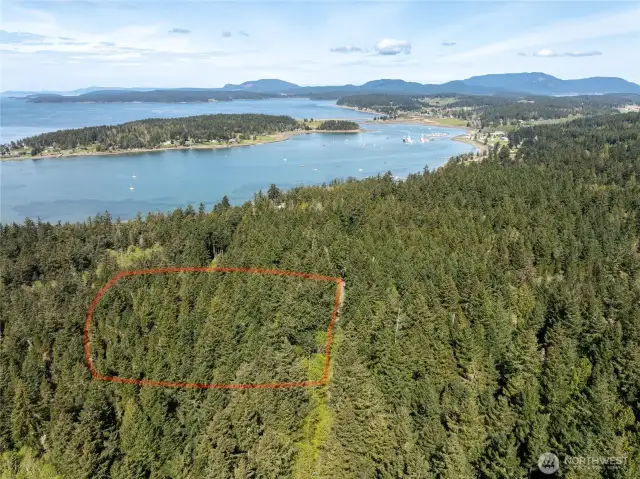Approximate location of property in red circle.  Close proximity to Fisherman Bay and the Village beyond.