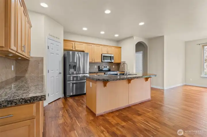 Gather around the oversized island