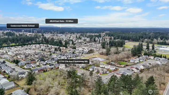 With JBLM just about 10 miles away and quick access to major routes, commuting is simple while still enjoying a tucked-away residential setting