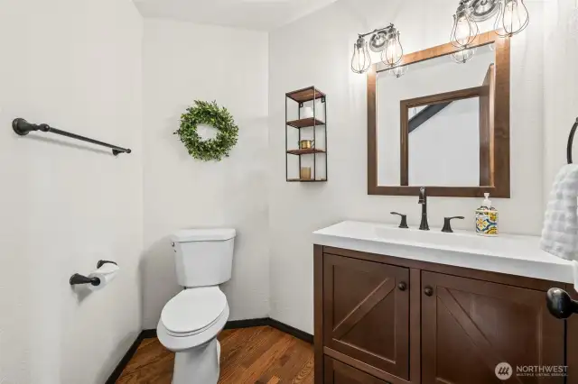 Charming updated half bath located on the main level