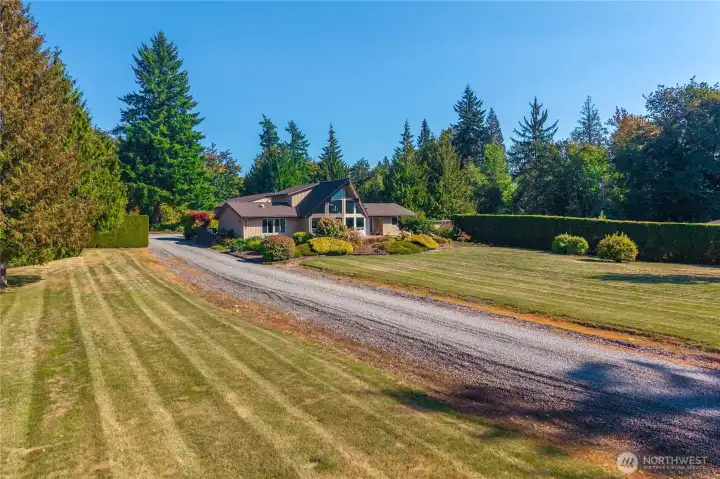 2.38 acres with lush landscaping and quiet privacy