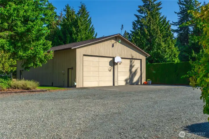 Incredible heated 2400 sqft shop 10+ car parking, office, loft finished spaces and Covered RV parking behind.  Seperate meter for gas and power