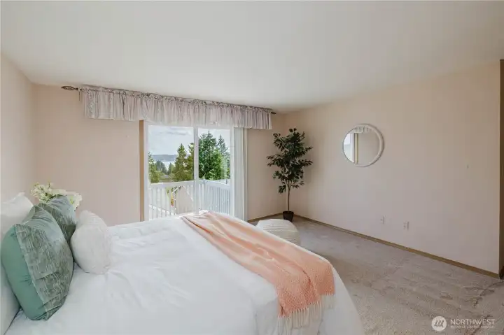 The primary suite. Enjoy the views from the deck accessed only from the primary suite.