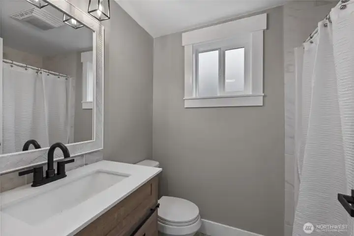 All new cabinets, counter, fixtures