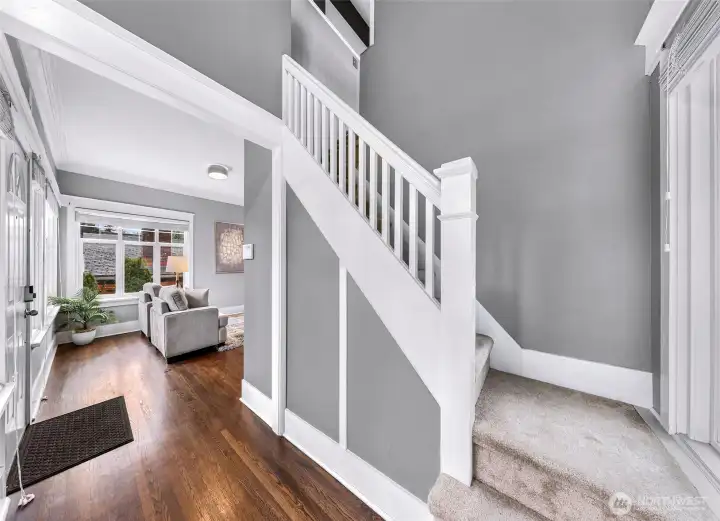 Stairs leading to second story.