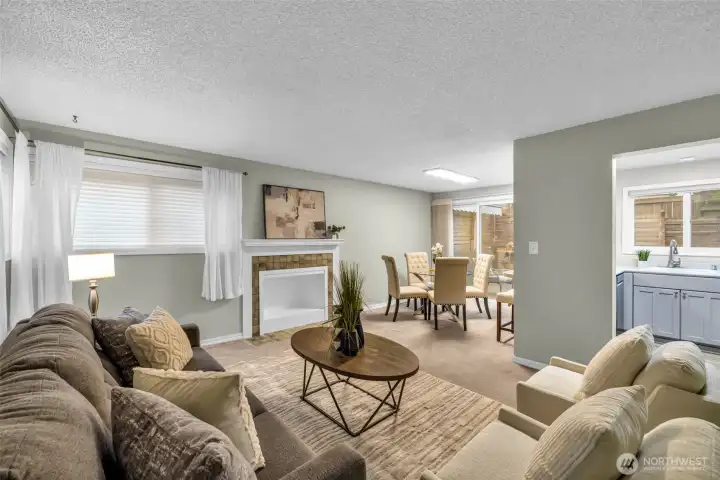 Bright, open living space with seamless access to your private patio.