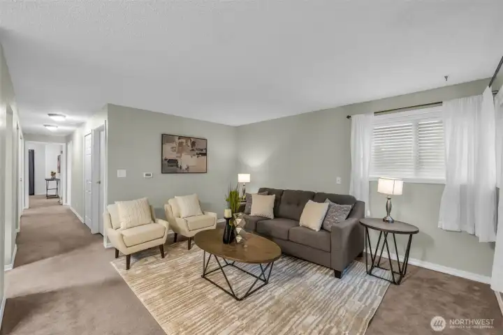 Bright, open living space with seamless access to your private patio.