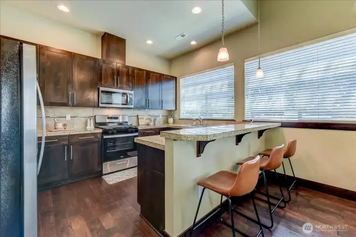 Wonderful Kitchen Area w Natural Light