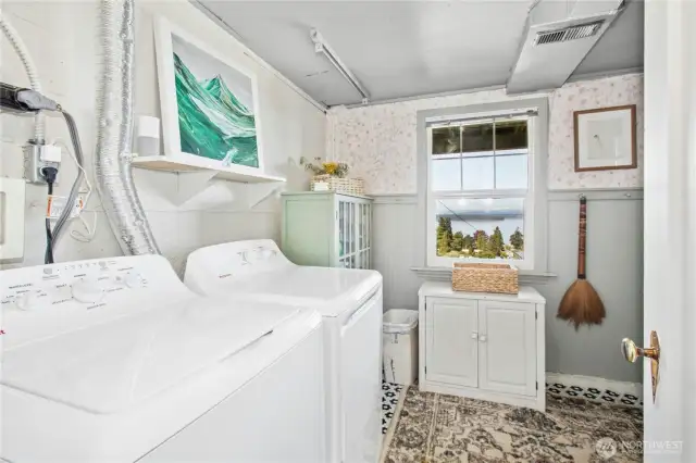 Utility room with private entrance to outside