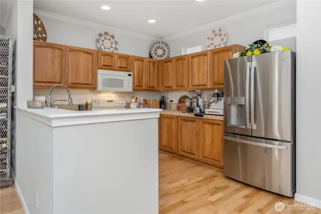 View of kitchen from living room