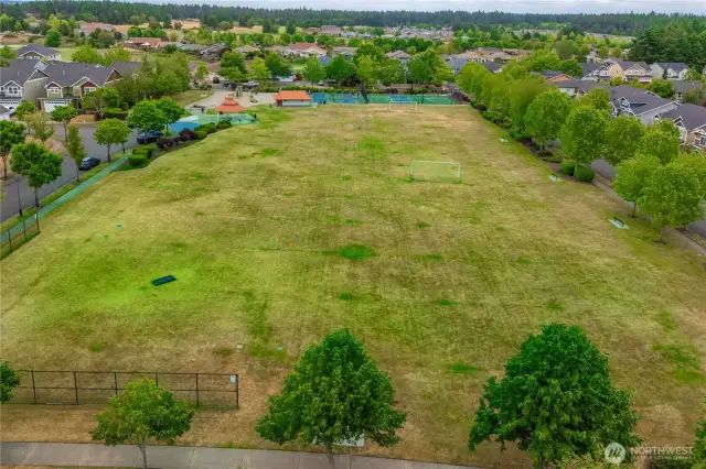 Edgewater Park has baseball field, soccer field, playground and more.