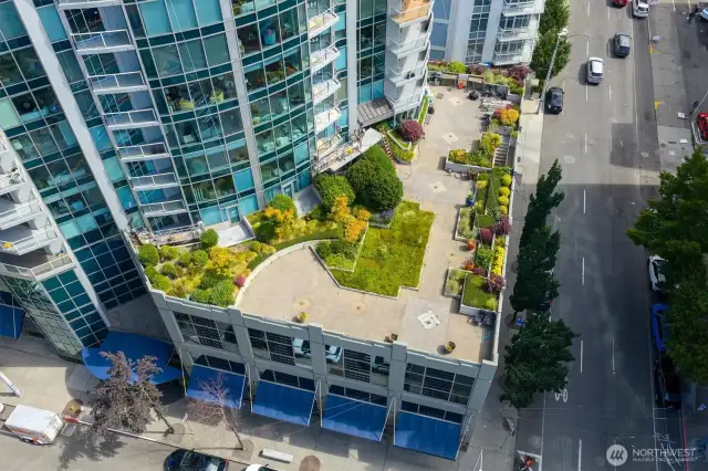 Community terrace, 2 floors down from unit