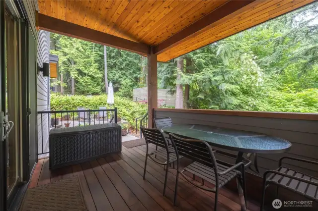 Deck that leads to private patio seating area.