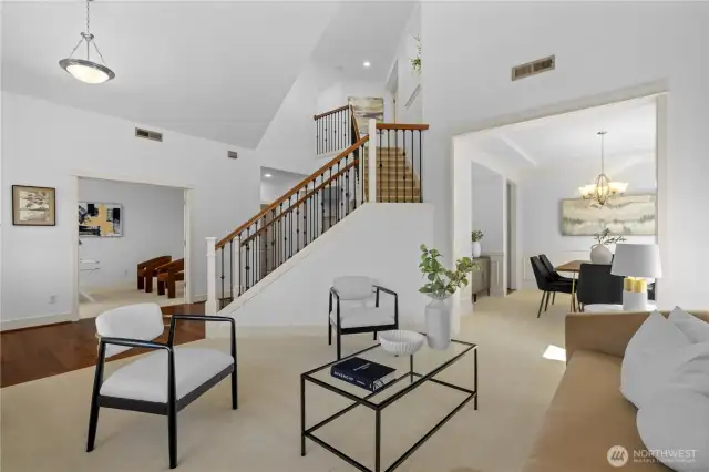 Vaulted ceilings bring in