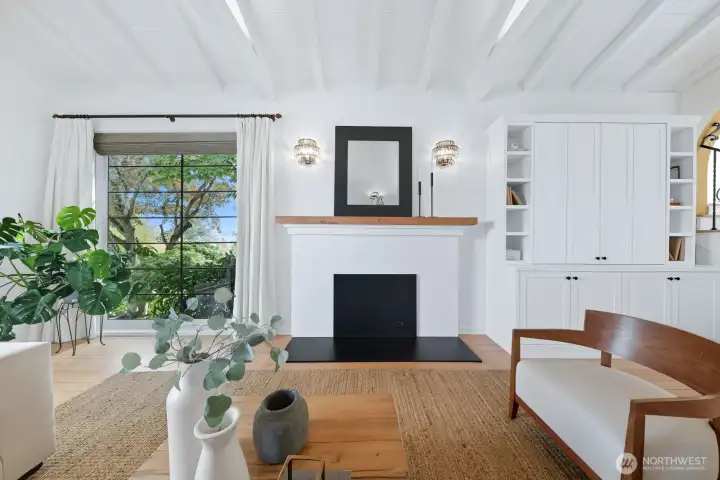 Custom built-in is perfect for storage and hiding the television!