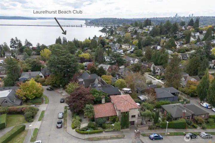 Within walking distance to the Laurelhurst Beach Club.