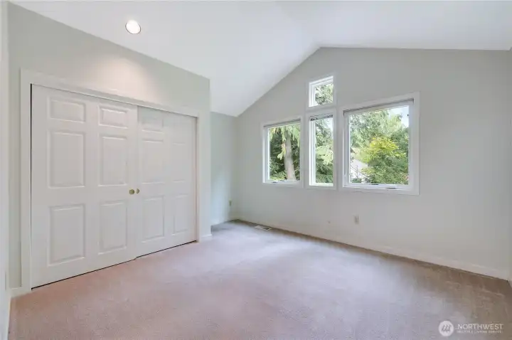 The guest bedroom ensuite is on the upper level and has a private full bath.