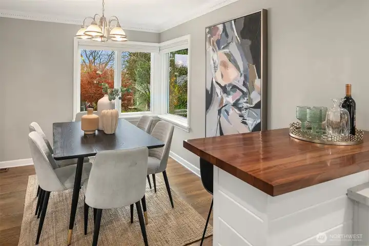 There is a beautiful territorial view of the neighborhood from this vantage point