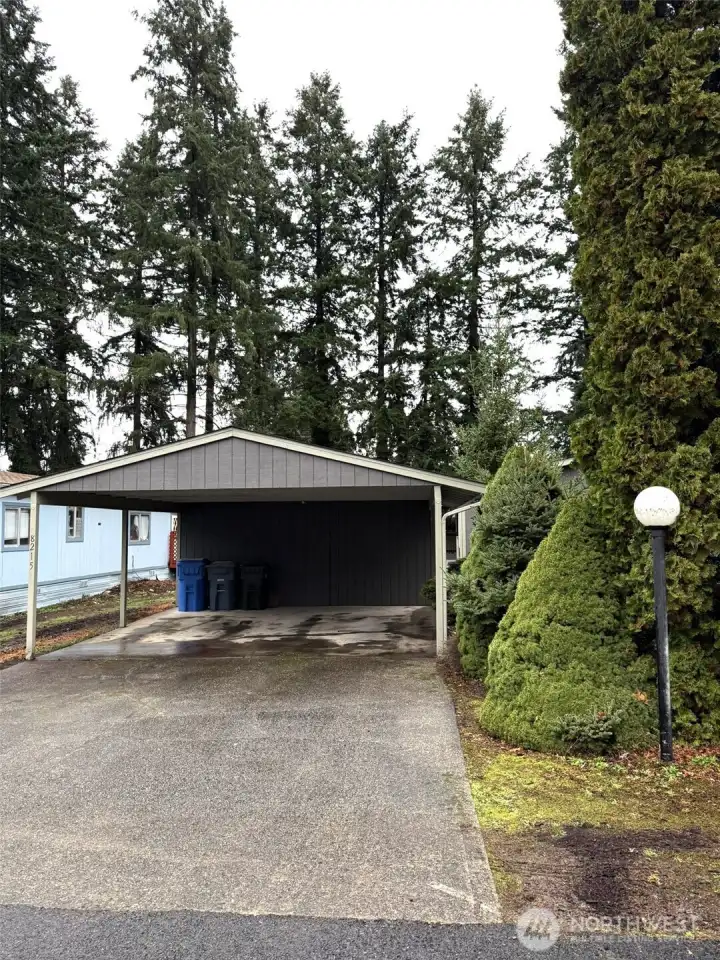 Covered Parking with Storage room