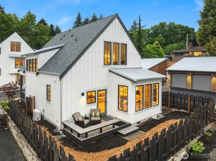 A fenced rear yard is just the right spot for pets, barbeque and gardening out your rear yard deck.
