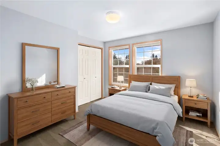 Bedroom #1 virtually staged.