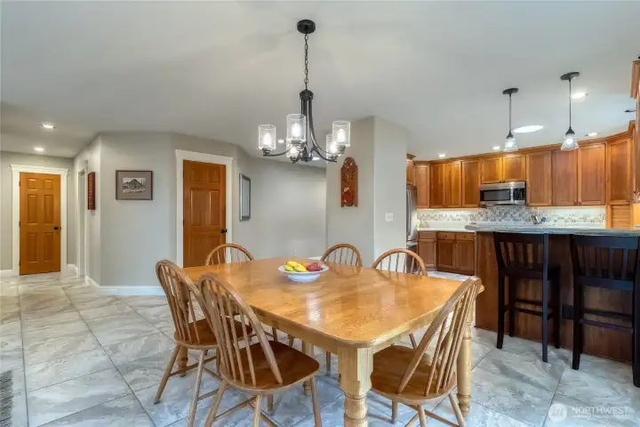 Dining Room open to Kitchen with Bar Seating