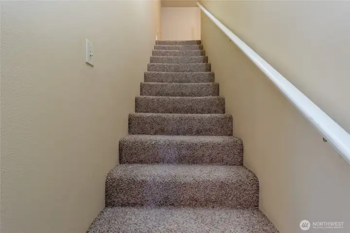 Stairs to Bonus Space above Garage