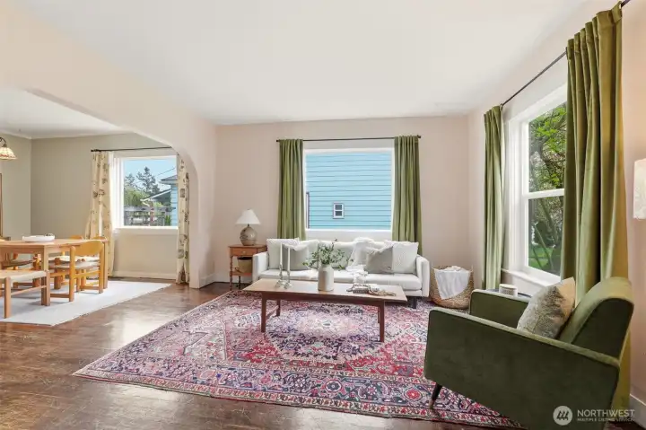 Sunlight pouring in + space to gather.