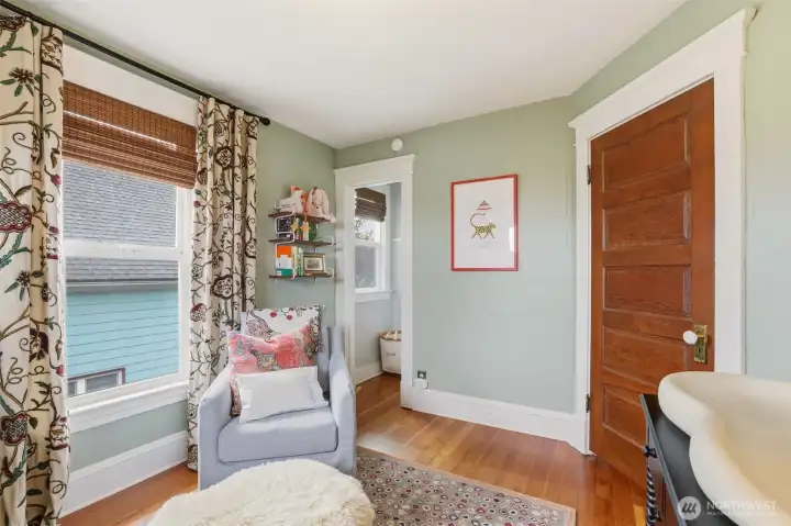Sunlit corners + LARGE closet.