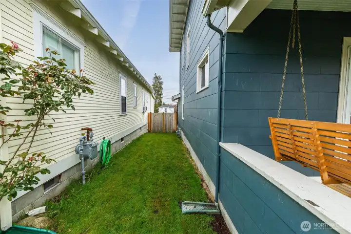 Fully fenced-in backyard.