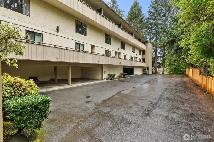 Comes with 1 covered parking spot plus additional spots