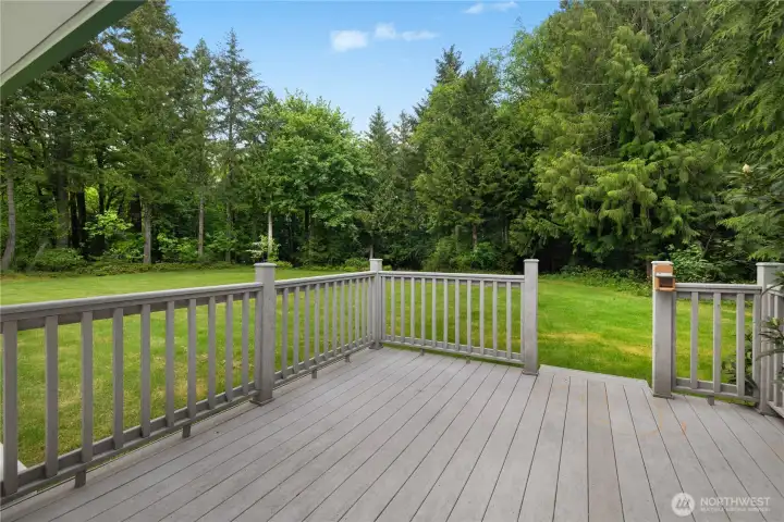 Overlook your very private back yard from your deck