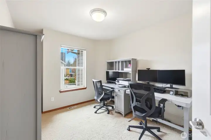 Third bedroom is currently being used as an office. Third bedroom is currently being used as an office.
