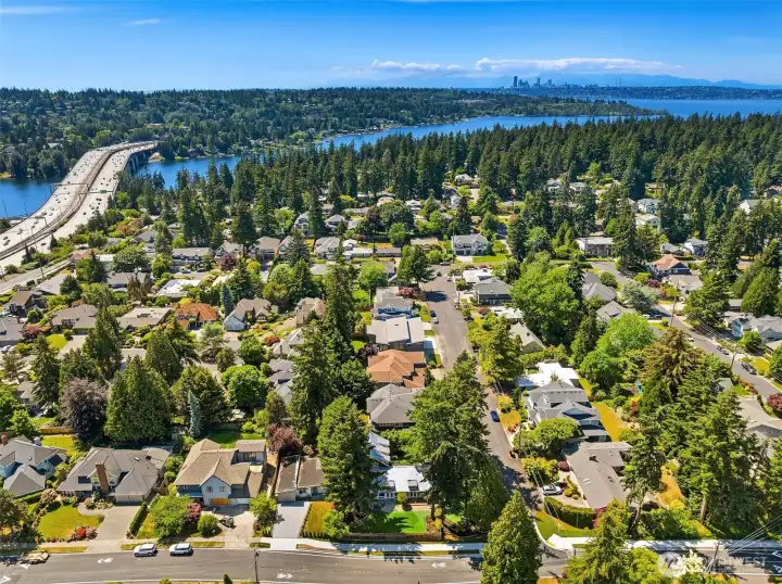 Perfectly positioned in West Bellevue, this coveted location offers a rare blend of neighborhood tranquility, towering evergreens, and close proximity to downtown Bellevue, Seattle, and Lake Washington.