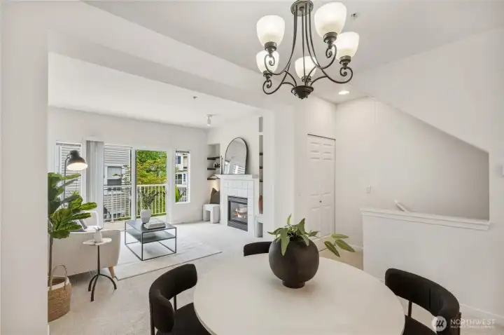Lots of storage throughout this home - note the coat closet at the top of the stairs!