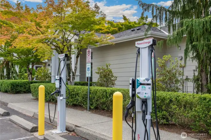 Electric car charging.