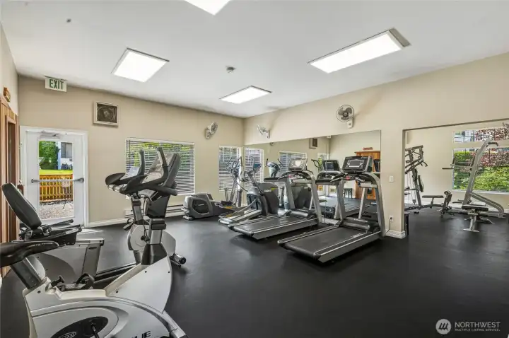 Clubhouse gym saves on extra membership fees!