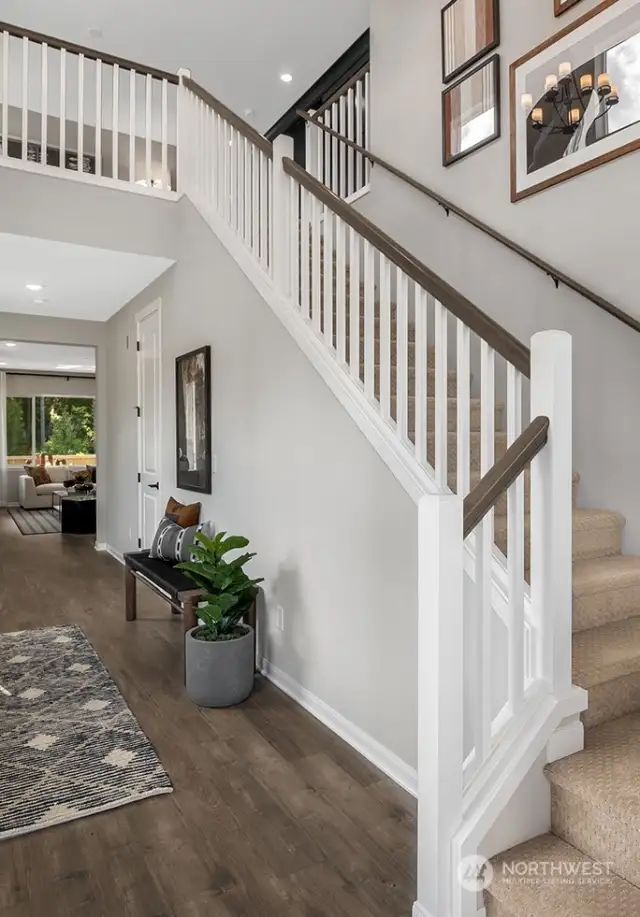 Foyer 18' high Facade, Ext Colors, Interior Photos & Floor Plans for illustrative purposes only. Actual Facade, Ext Colors, Interiors & Floor Plans may differ.